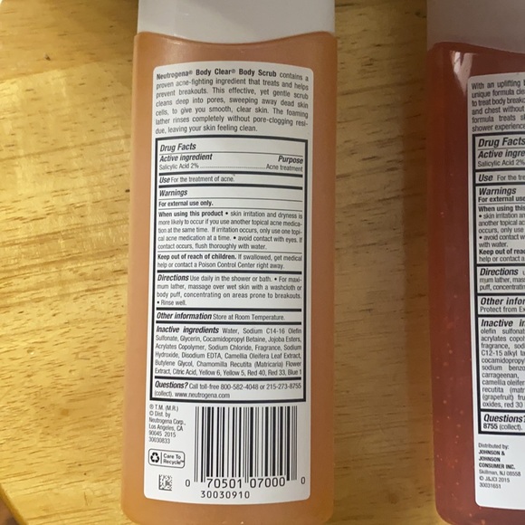 Neutrogena lot of 2 body clear body scrub & body wash pink grapefruit clear acne - Picture 4 of 5